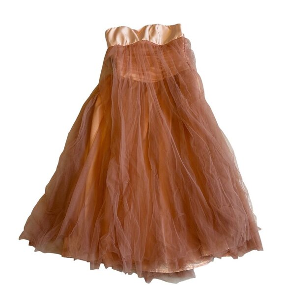 Selfie Leslie Strapless Tulle Dress Gown Full Layered Satin Size XL Women's NWT - Picture 1 of 13